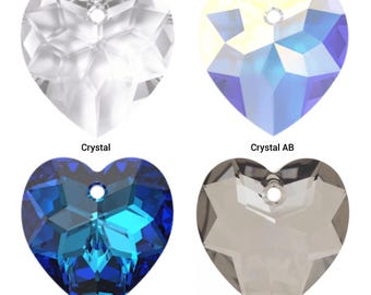 Swarovski 6215 • Heart Pendant 18mm Crystal • Genuine Swarovski Faceted Heart