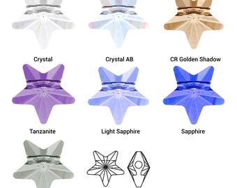 Swarovski 5714 • Star Bead Crystal • Faceted Star • Jewelry Making Supply