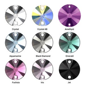 Swarovski 3200 • Rivoli strass att sy på • Platt baksida med 2 hål • Utsmyckning för hantverk