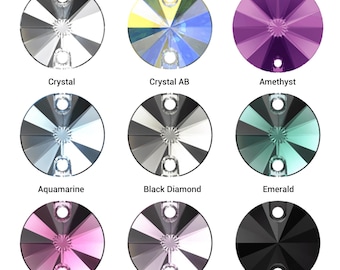 Swarovski 3200 • Rivoli Sew On Rhinestone • Flat Back 2-Hole Crystal • Craft Embellishment