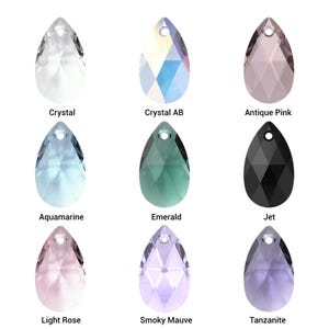 SWAROVSKI 6106, Drop Crystal Pendant, Pear-Shaped, 16 mm, 22 mm, 28 mm, Teardrop Pendant, Crystals for Jewelry Making, Swarovski Teardrop