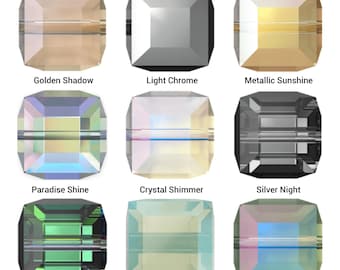 Swarovski 5601 • Crystal Cube Bead • Jewelry Making Supply • Modern Geometric Sparkle