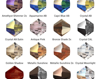 Swarovski 5328 • (3mm, 4mm, 6mm) • Xilion Faceted Bicone Beads • Crystal Bead