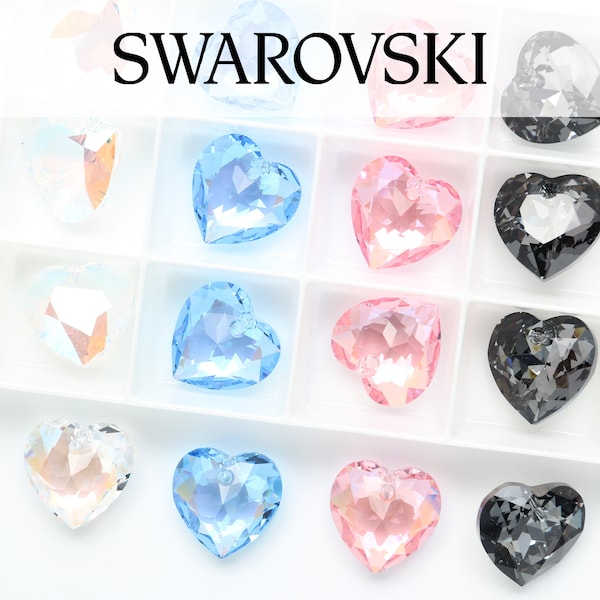 Swarovski 6432 (14,5 mm), Swarovski Heart Pendant, Swarovski Crystal Heart, Swarovski Crystal AB Heart, Bermuda Blue Heart, Siam, Aquamarine