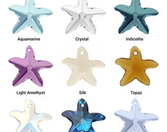 Swarovski 6721 Starfish Pendant • Faceted Sea Star for Jewelry Making