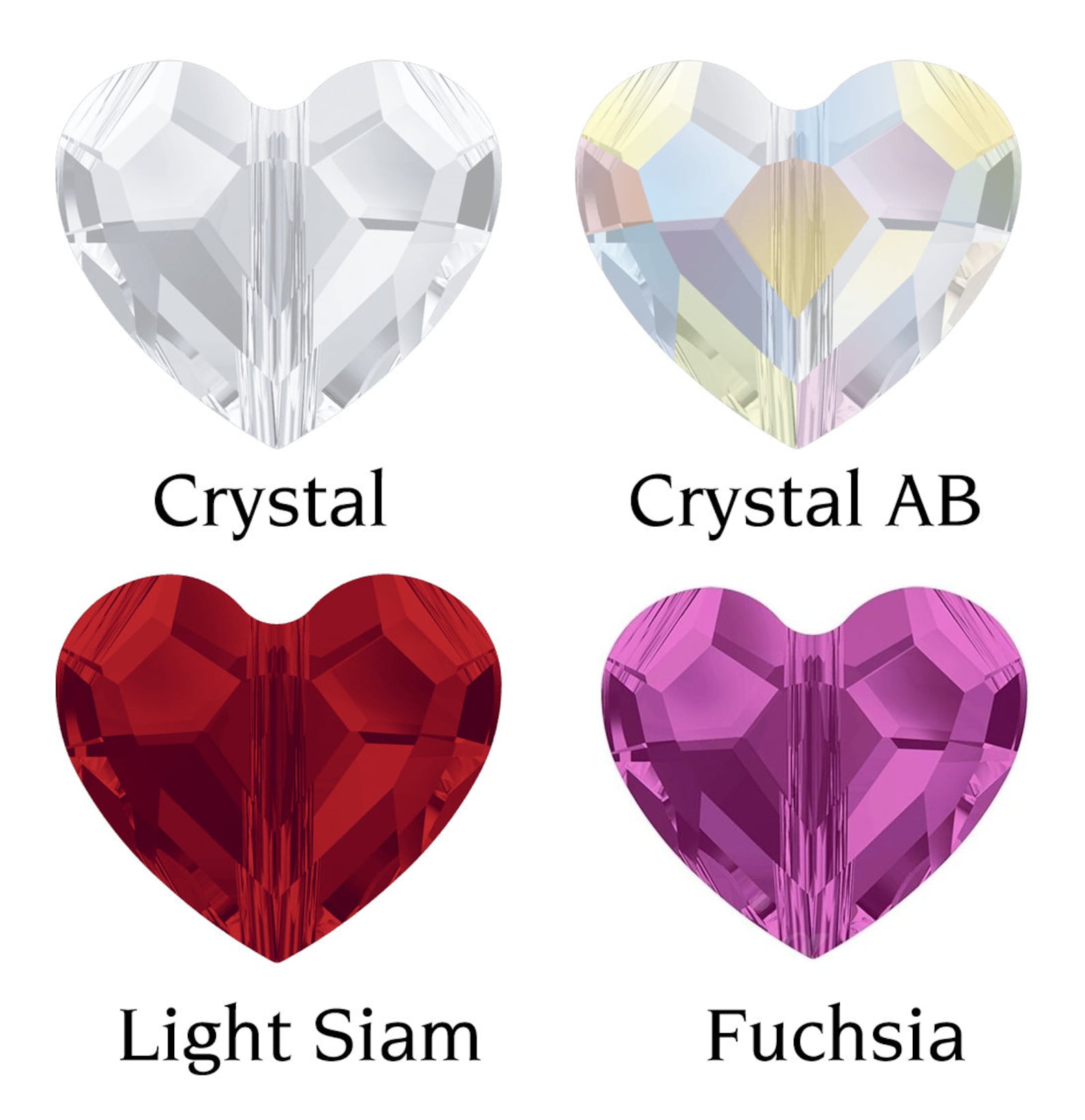 Swarovski 5741, Swarovski Heart Beads, 8 Mm, 12 Mm, Crystal AB, Light