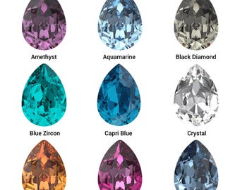 Swarovski 4320 • Pear Fancy Stone • Crystal Teardrop Foil Back Gemstones for Jewelry Making and Bezel Setting