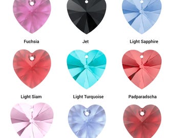 Swarovski Heart • 6228 • Crystal Charm Pendant • 10mm, 14mm, 18mm