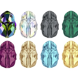 SWAROVSKI 5728, Vintage Swarovski Beads, Scarab, 12 mm, Silver Night, Amethyst, Emerald, Crystal, Metallic Sunshine, Aquamarine