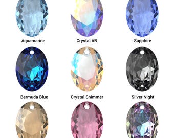 Swarovski 6438 • Elliptic Cut Pendant • Crystal Oval Charm • 11.5mm 16mm