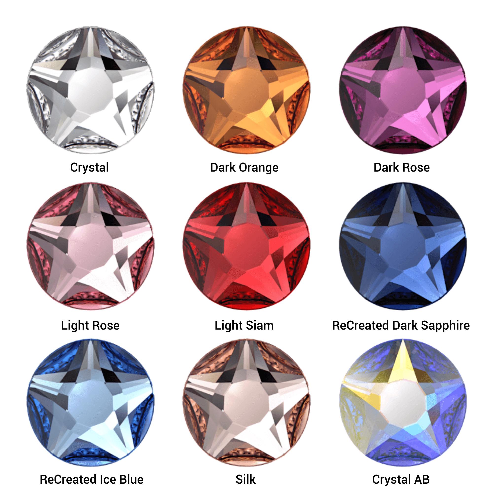 Star Rinstones Swarovski 2100 • Crystal Star Rhinestones • NHF Flat Back • SS30/SS34 ...