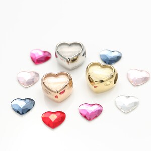 Stainless Steel Base, Swarovski 2808, DIY Heart, Blank Base, Heart Jewelry, Empty Heart Base, DIY Necklace, Resin Elements