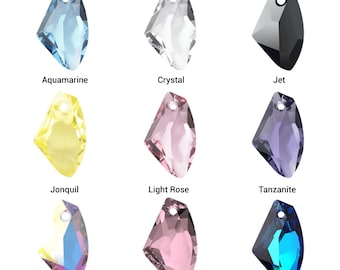 Swarovski 6656 • Galactic Vertical Pendant • Asymmetric Crystal Drop • Edgy Cosmic Charm for Statement Jewelry