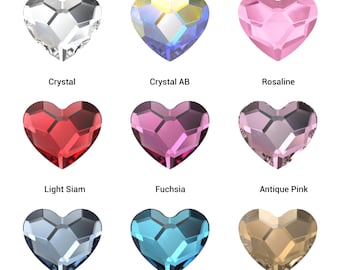 Swarovski 2808 • Swarovski Heart Crystal • Flat Back • 6mm, 10mm, 14mm
