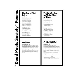 Dead Poets Society Poems English Classroom Posters