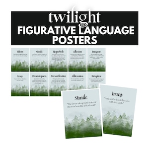 Twilight Figurative Language Classroom Posters Digital Download