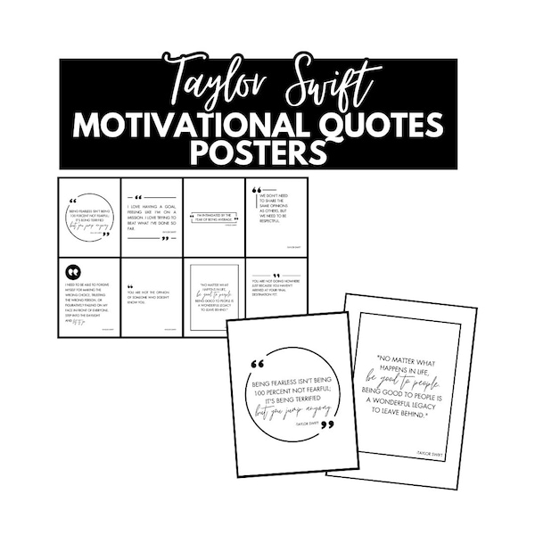 Taylor Swiftie Motivational Quotes Classroom Posters