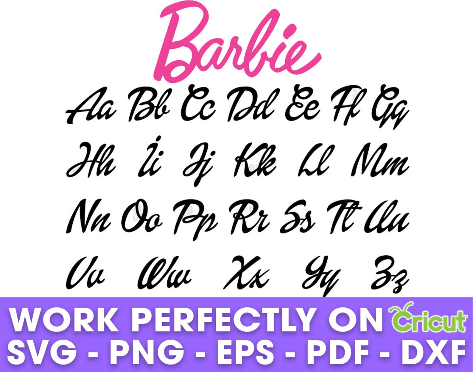 Barbie Font Svg Barbie Alphabet Svg Font Girls Fonts Barbie Etsy ...