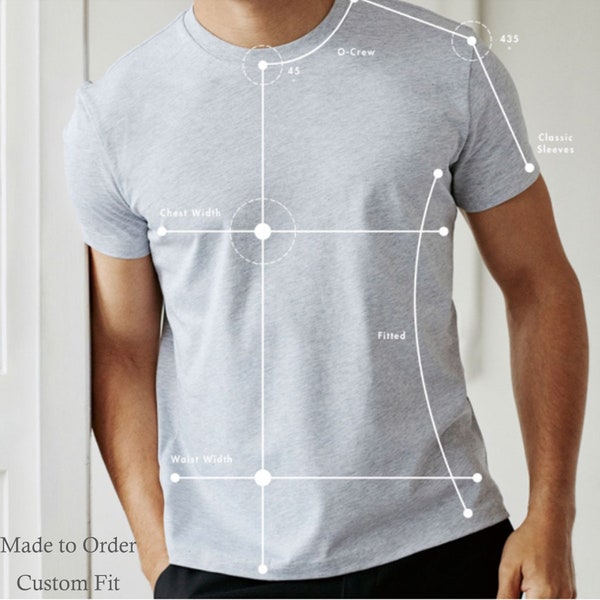 Made to Order Custom Fitted 100% Combed Cotton T-Shirt for Men