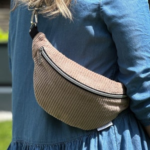 Belt bag cord beige / cord belly bag / belt bag / cord bag / crossbody bag / hip bag / cord bag / shoulder bag women's small image 4