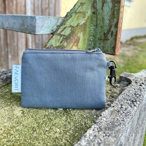 Etui wasserabweisend grau / kleine Tasche / mini Tasche / Geldbörse / Geldbeutel / Schlüsseltasche / Kotbeutelspender / Schlüsseletui immagine 1