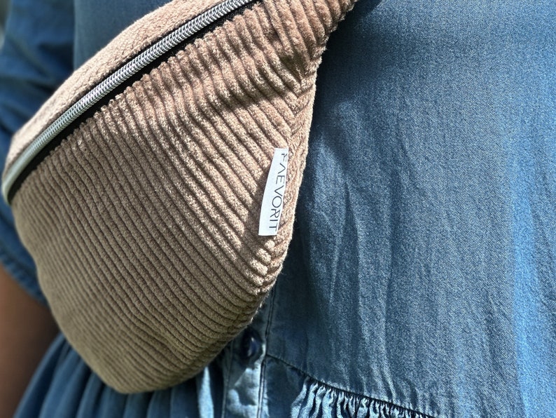 Belt bag cord beige / cord belly bag / belt bag / cord bag / crossbody bag / hip bag / cord bag / shoulder bag women's small image 7