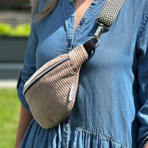 Belt bag cord beige / cord belly bag / belt bag / cord bag / crossbody bag / hip bag / cord bag / shoulder bag women's small image 6