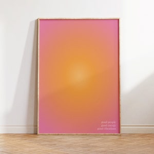 Good Energy - Aura Poster, Spiritual Wall Art, Gradient Print, Angel Numbers, Affirmation Wall Art, Aura Print, Printable Wall Art