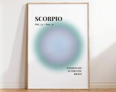 SCORPIO - Zodiac Print, Horoscope Print, Aura Poster, Spiritual Wall Art, Star Sign Print, Gradient Print, DIGITAL DOWNLOAD