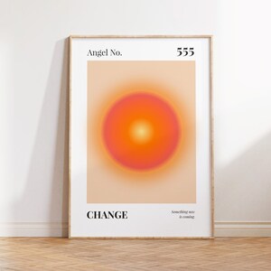 555 Print, Angel Numbers Poster, Gradient Wall Art, Spiritual Print, Gradient Home Decor, Positive Affirmation, DIGITAL DOWNLOAD