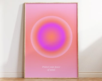 Aura Poster, Gradient Wall Art, Spiritual Print, Abstract Colour Gradient Home Decor, Positive Affirmation, Aura energy, DIGITAL DOWNLOAD