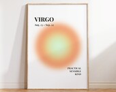 VIRGO - Zodiac Print, Horoscope Print, Aura Poster, Spiritual Wall Art, Star Sign Print, Gradient Print, DIGITAL DOWNLOAD