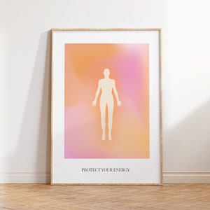 Aura Poster, Gradient Wall Art, Spiritual Print, Abstract Colour Gradient Home Decor, Positive Affirmation, Aura energy, DIGITAL DOWNLOAD
