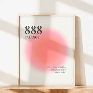 888 Print, Angel Numbers Poster, Gradient Wall Art, Spiritual Print, Gradient Home Decor, Positive Affirmation, DIGITAL DOWNLOAD