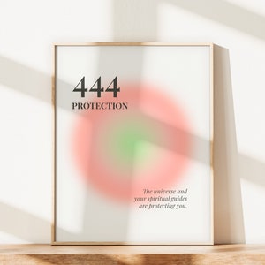 444 Print, Angel Numbers Poster, Gradient Wall Art, Spiritual Print, Gradient Home Decor, Positive Affirmation, DIGITAL DOWNLOAD