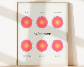 Energy Art, Aura Poster, Gradient Wall Art, Spiritual Print, Gradient Home Decor, Aura Printable, Positive Affirmation, DIGITAL DOWNLOAD