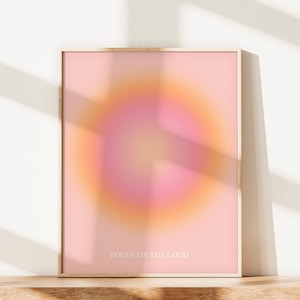 Aura Poster, Gradient Wall Art, Spiritual Print, Abstract Colour Gradient Home Decor, Positive Affirmation, Aura energy, DIGITAL DOWNLOAD