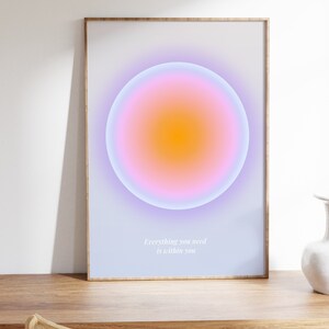 Aura Poster, Gradient Wall Art, Spiritual Print, Abstract Colour Gradient Home Decor, Positive Affirmation, Aura energy, DIGITAL DOWNLOAD image 5