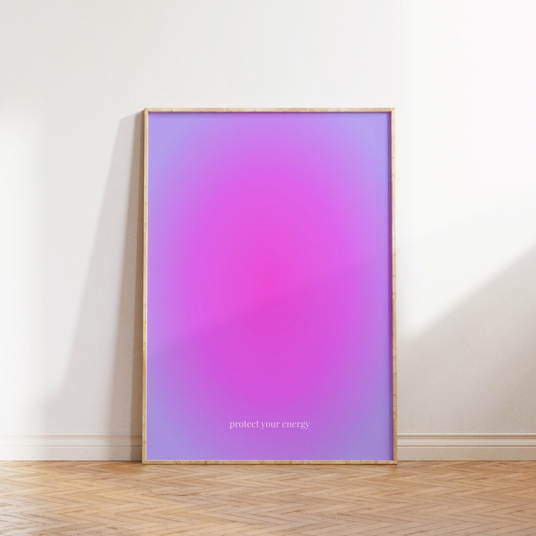 Aura Poster Spiritual Wall Art Gradient Print Angel Etsy