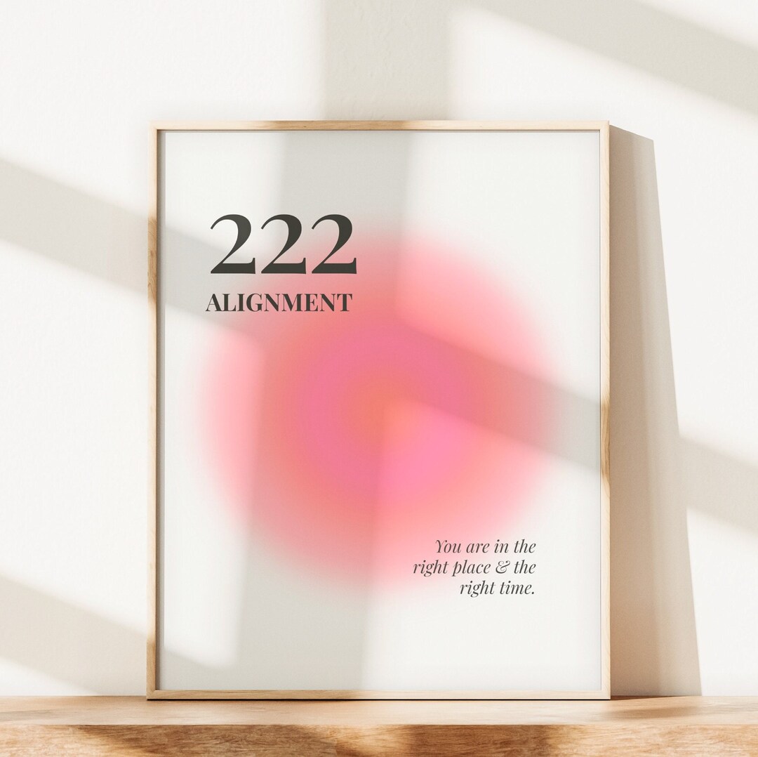 222 Print, Angel Numbers Poster, Gradient Wall Art, Spiritual Print ...