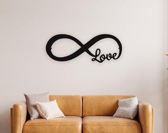 Infinity Heart Sign, Love Sign, Gifts For Her, Husband, Wife, Housewarming | 1st Anniversary Gift, Metal Wall Art