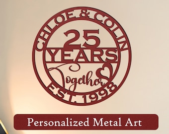 Anniversary Gifts By Year - For Couples, Wife, Husband, Mom, Dad, Grandma, Aunt Him Her Wedding Anniversary Metal Wall Art