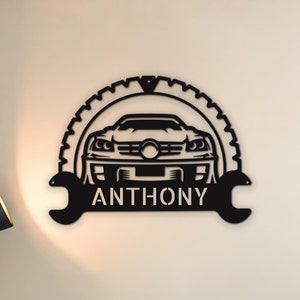 Classic Car Metal Sign Garage Sign for Father Car Enthusiast Gift for ...