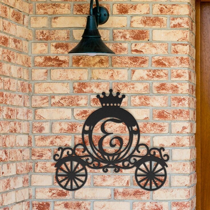 Princess Carriage Metal Sign - Personalized Monogram Wall Art, Custom ...