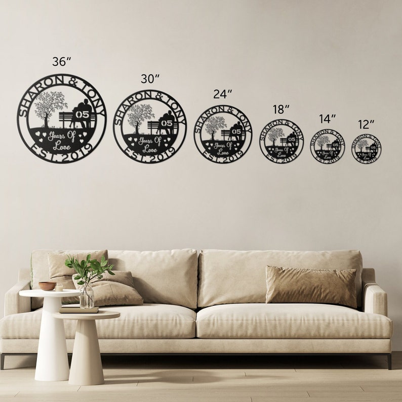 Personalized 5th Anniversary Gift for Husband - Custom Wall Art for ...