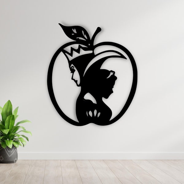Princess Room Decor, Poison Apple - Princess Wall Art, Snow White Fairy Queen Metal Sign Gift For Granddaughter, Girls Bedroom Decor