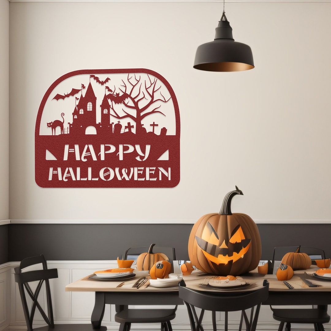 Happy Halloween Porch Sign Halloween Decor for Yardunique - Etsy