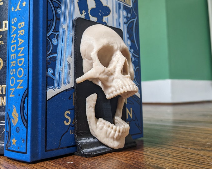 Gothic Skull Bookend, a Pair
