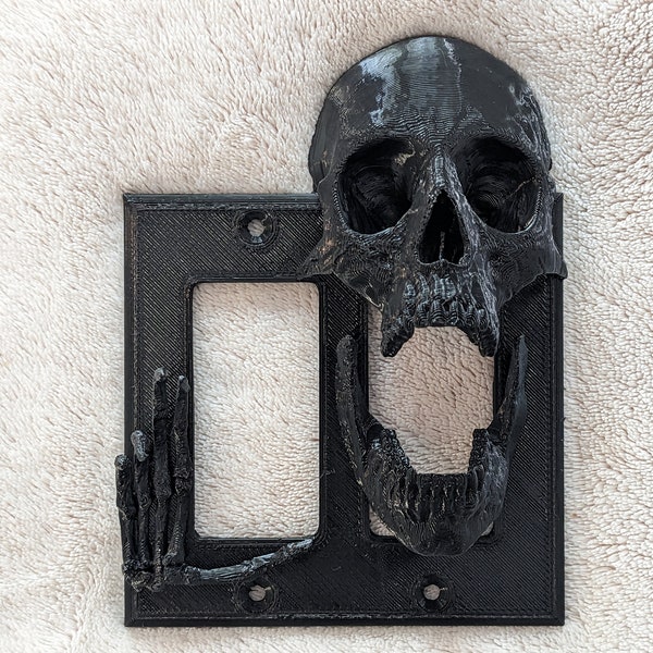 Gothic Skull Light Switch Cover, Double, Rocker