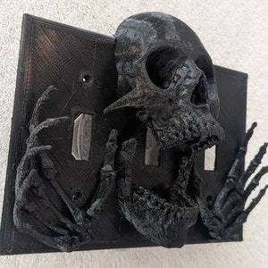 Gothic Skull Light Switch Cover, Triple, Toggle